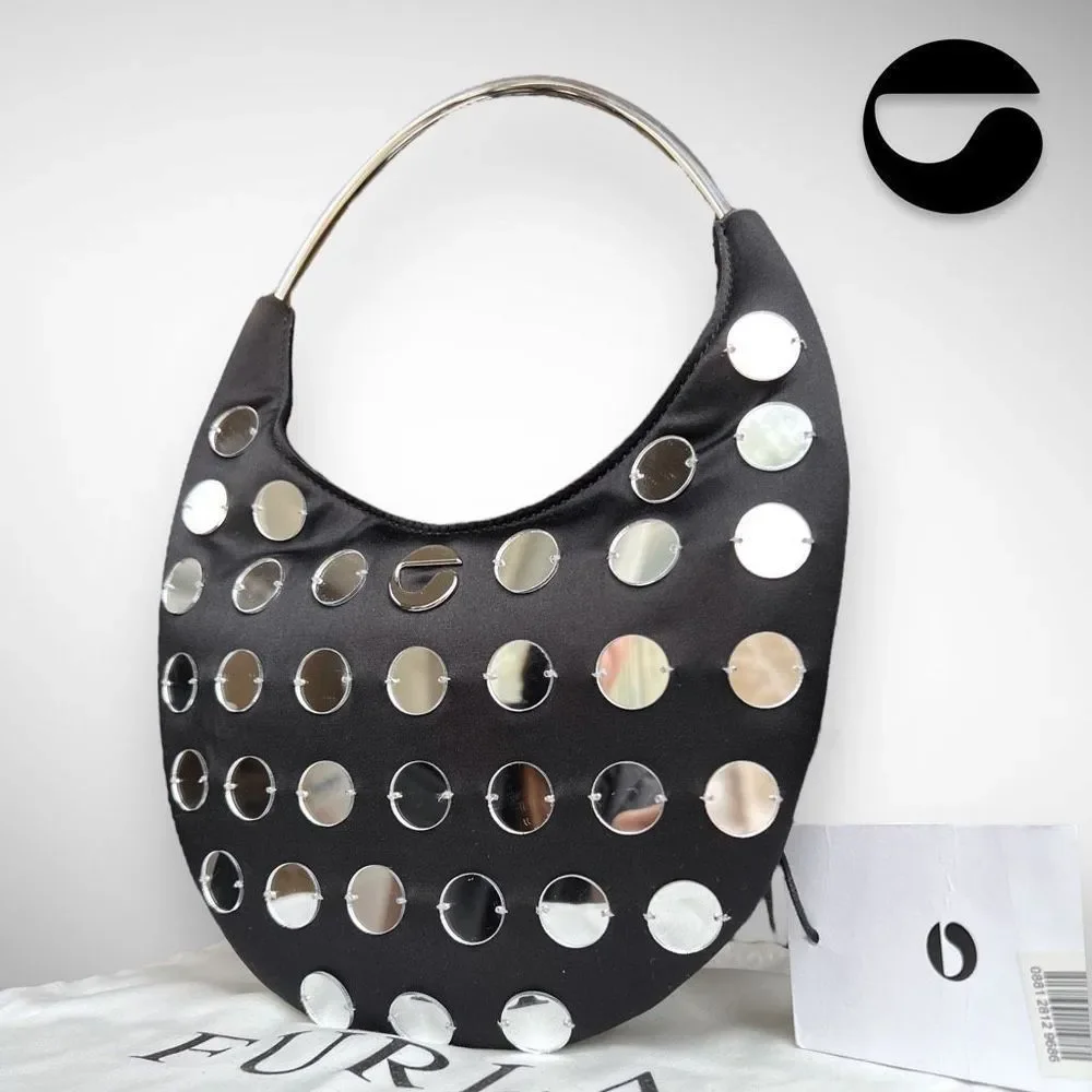 🚫SOLD ON DEPOP🚫NWT Coperni Ring Swipe Mirror Stud Black Shoulder / Top Handle - Picture 7 of 17